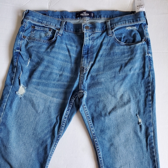 Hollister Men's Epic Flex Ripped Medium Wash Skinny Jeans, 36 x 32 - Picture 3 of 5